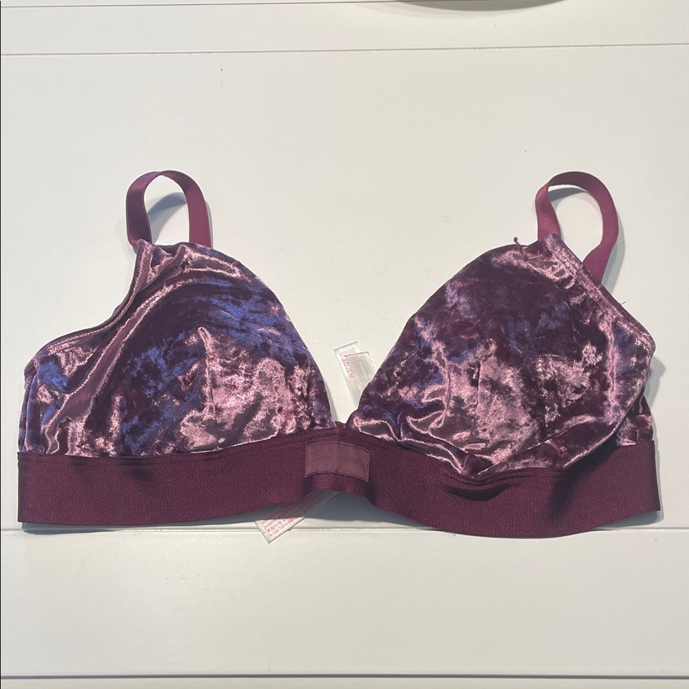Victoria's Secret Velvet Maroon Bra Large
